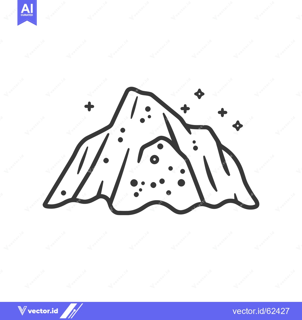 Premium Vector dari An illustration depicts a mountain with sparkling stars nearby