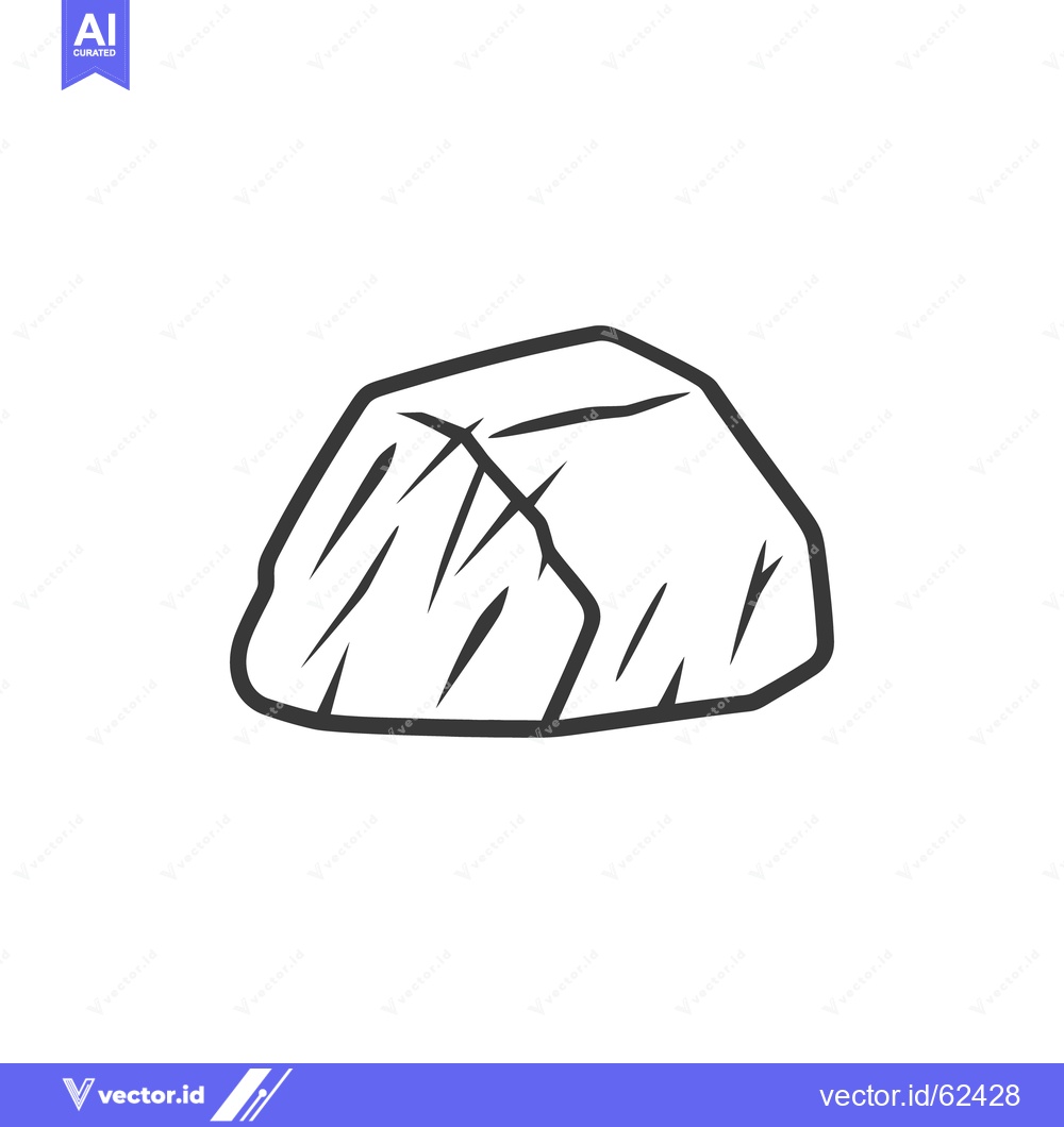Premium Vector dari A detailed image of a single rock on a white background