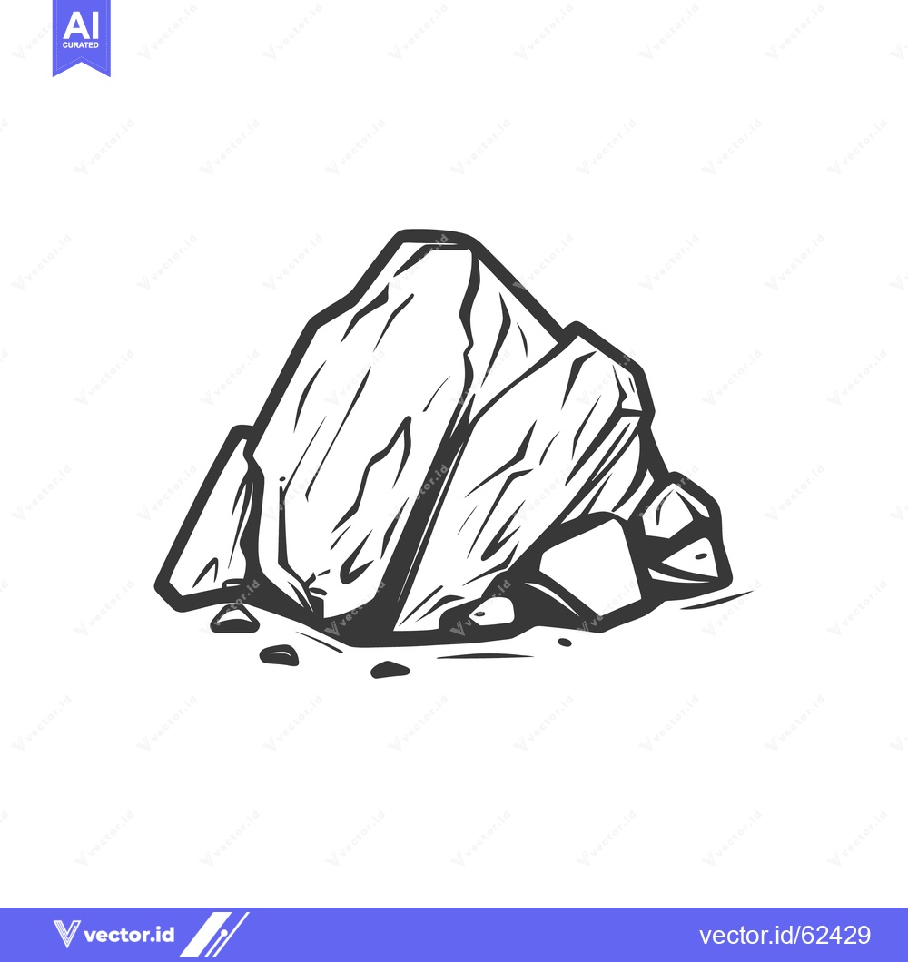 Premium Vector of An image featuring a pile of large and small stones