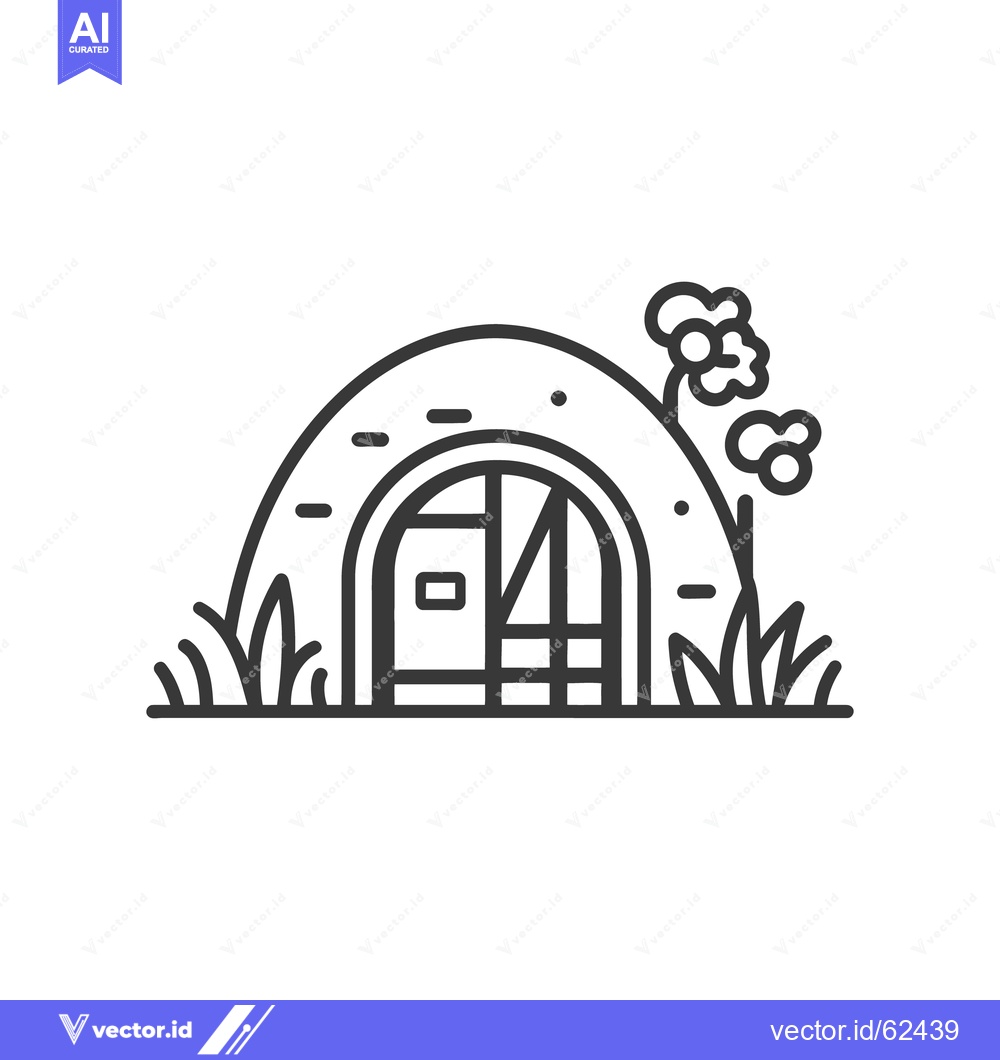 Premium Vector dari A detailed black and white illustration of a small house entrance