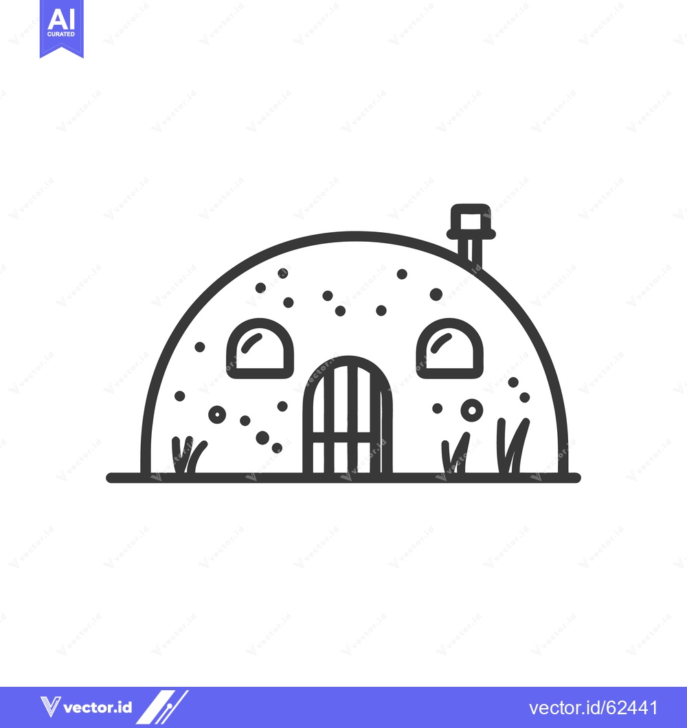 Premium Vector of A simplistic black and white illustration of a small dwelling house