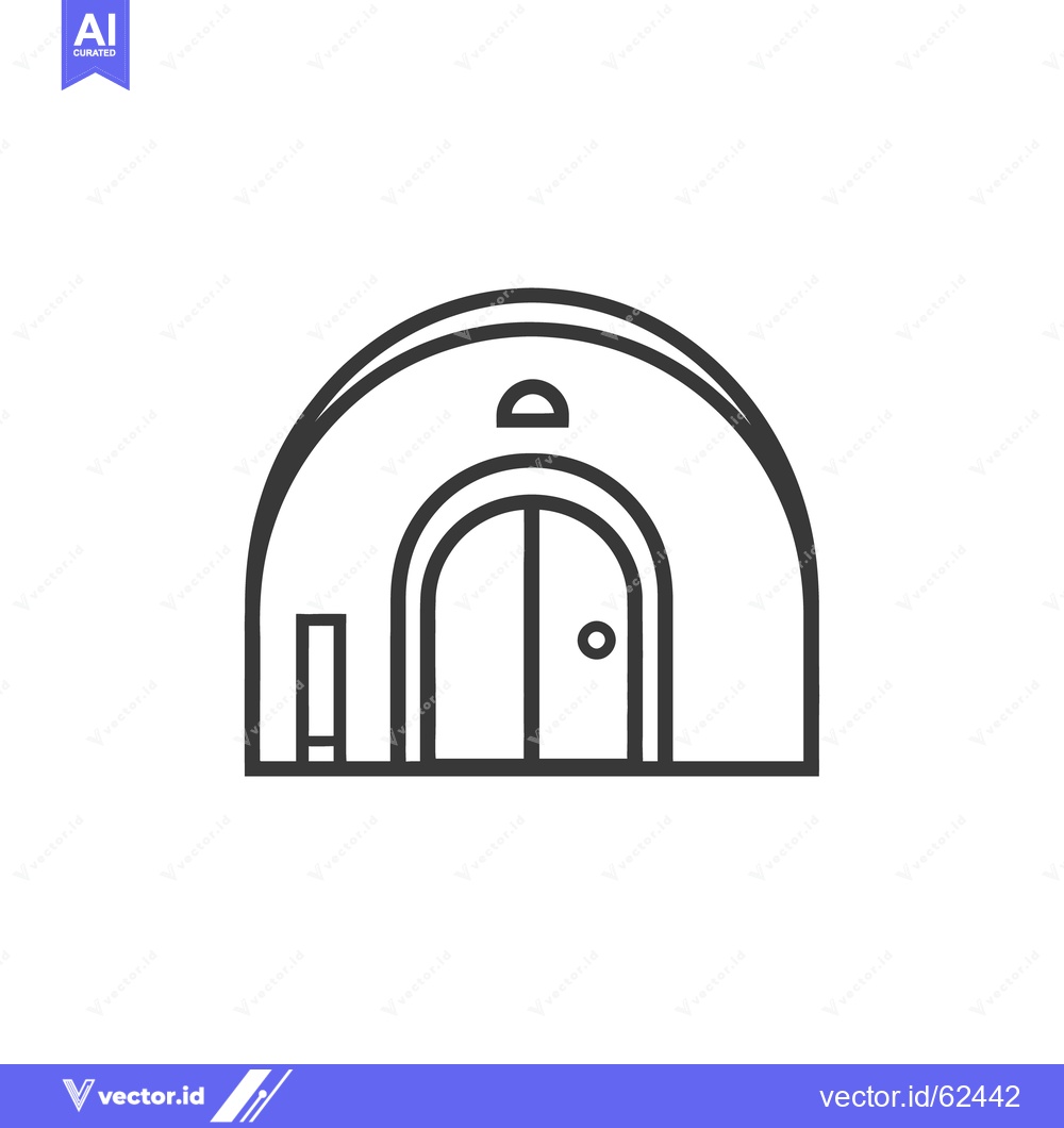 Premium Vector dari A simple vector illustration of an arched building structure