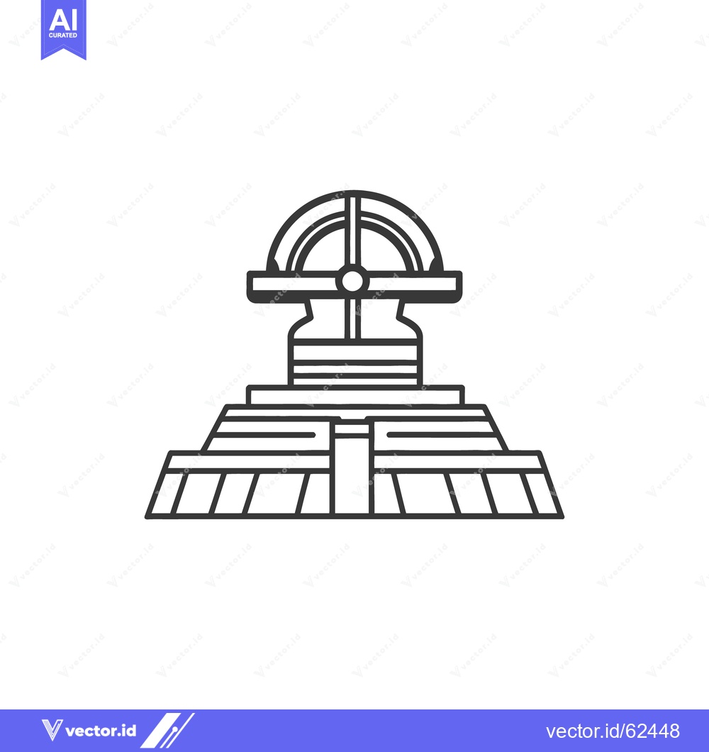 Premium Vector of A monochrome illustration of a tiered architectural structure