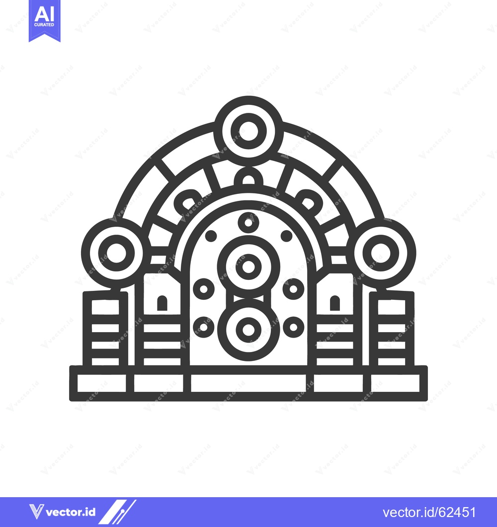 Premium Vector of A detailed stylized black and white machine illustration on a white ba