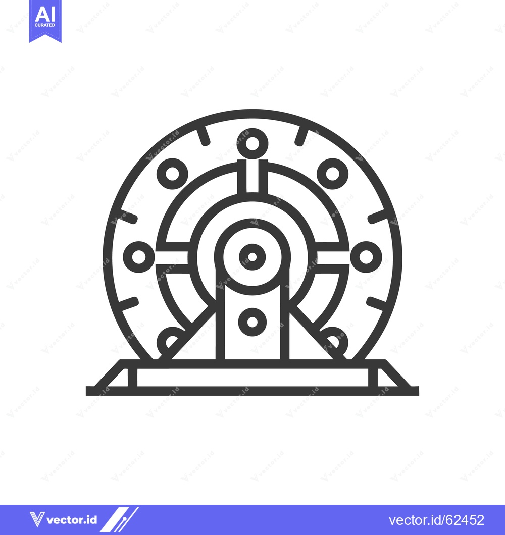 Premium Vector of A simple black and white line drawing of a wheel machine