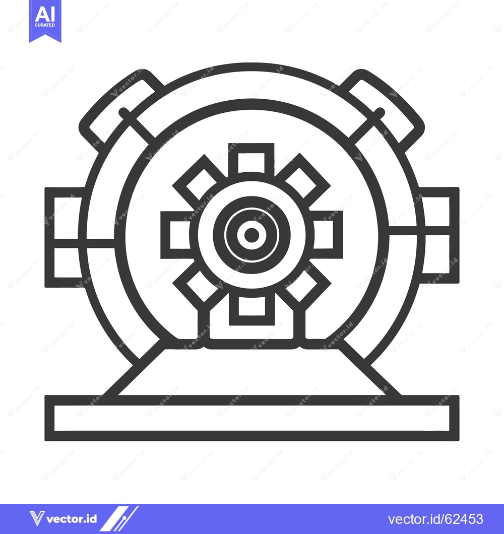 Premium Vector dari A black and white stylized depiction of an industrial machine