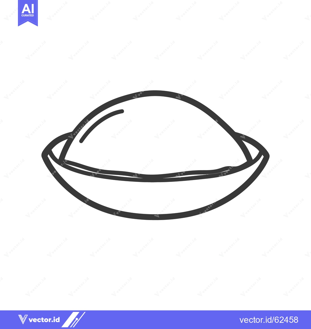 Premium Vector dari A simple line drawing depicts a bowl with contents inside