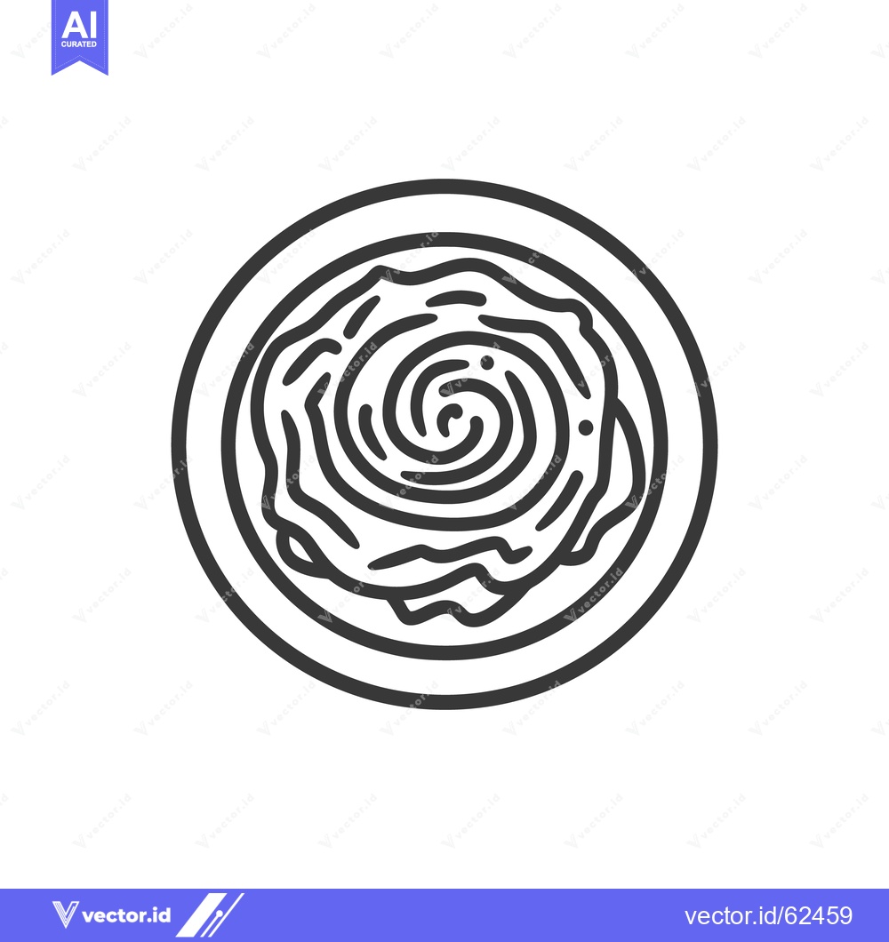 Premium Vector of A black and white illustration of food on a plate