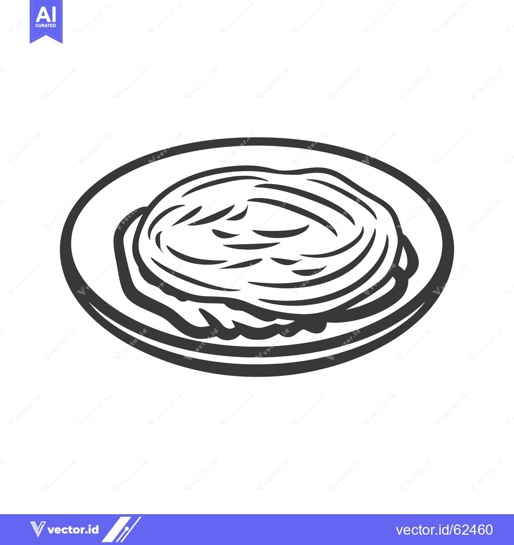 Premium Vector of A Simple Line Drawing of a Plate with Food