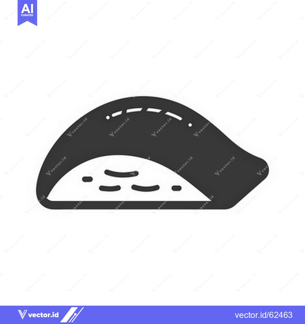 Premium Vector dari An illustrated monochrome representation of a filled dumpling shape
