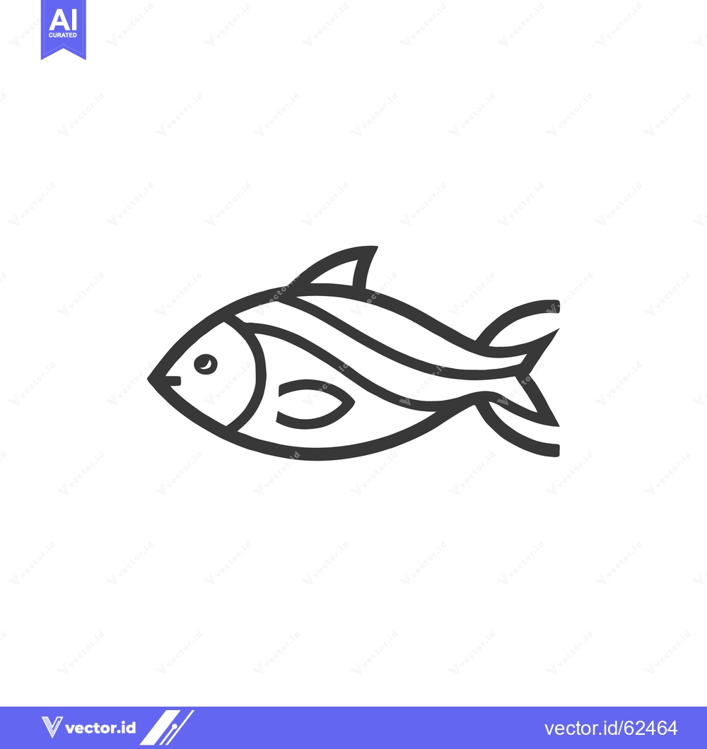 Premium Vector of A simple black and white illustration of a swimming fish
