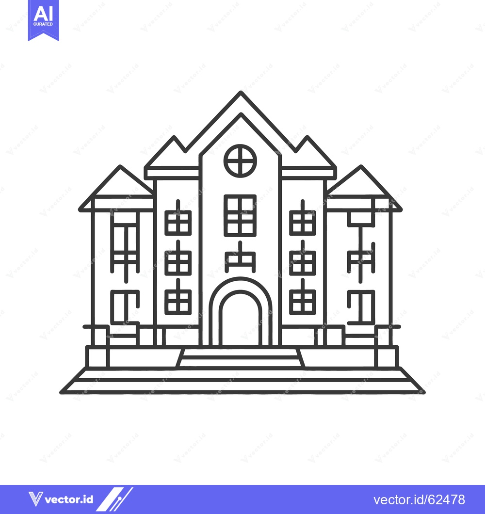 Premium Vector of Architectural linear drawing of a large ornate building structure