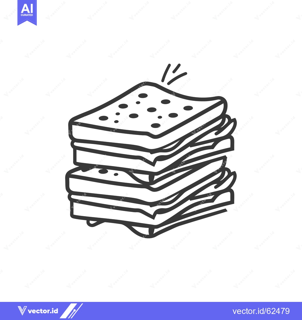 Premium Vector of A simple line art depiction of a stacked sandwich creation