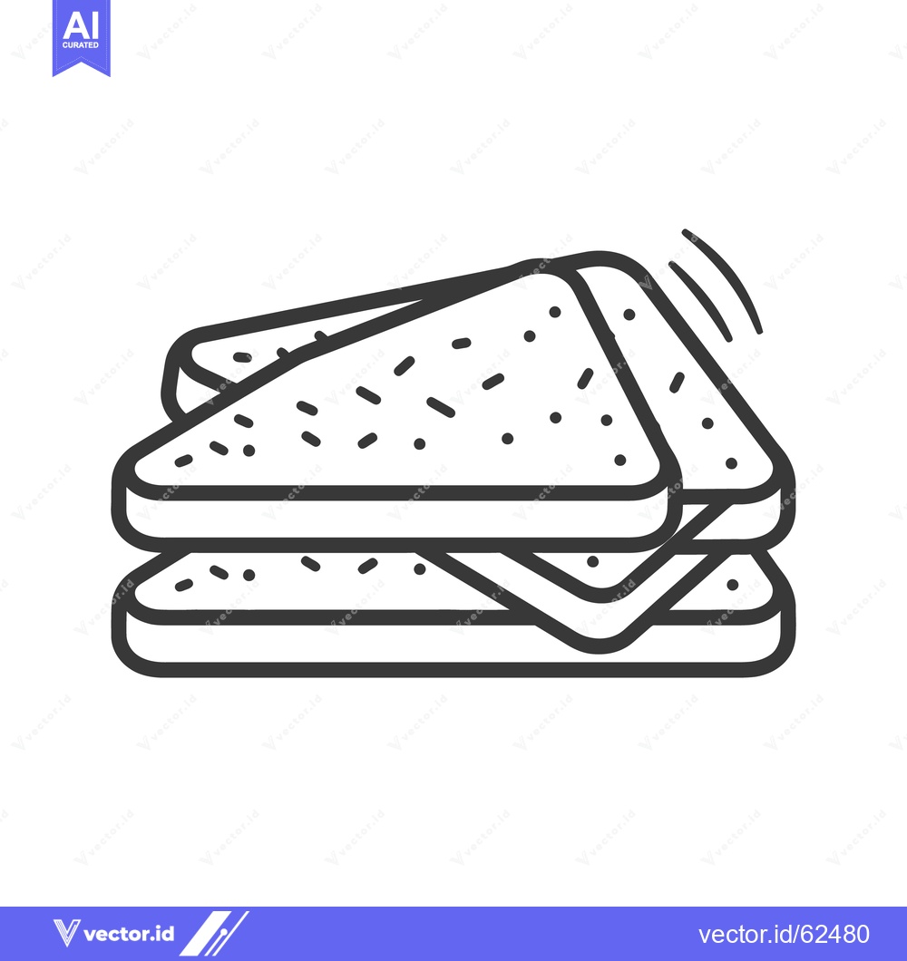 Premium Vector of A simple black and white stacked sandwich illustration on white backgr