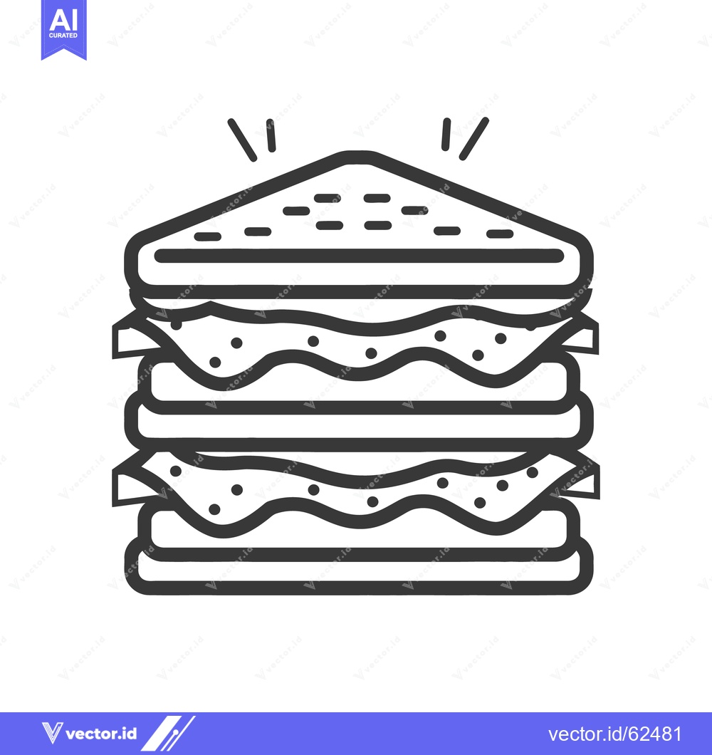 Premium Vector dari A layered illustration featuring a triangular sandwich with three stac