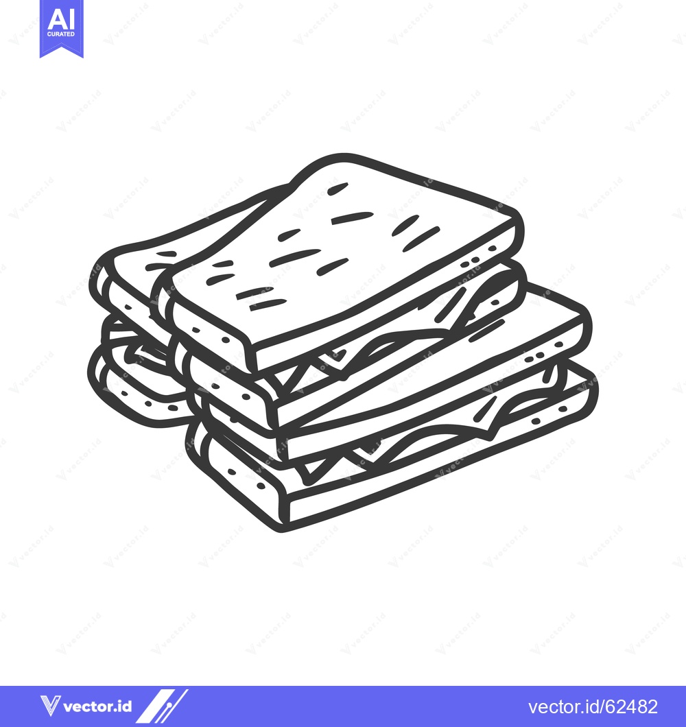 Premium Vector of A simple line drawing depicting a stack of sandwiches