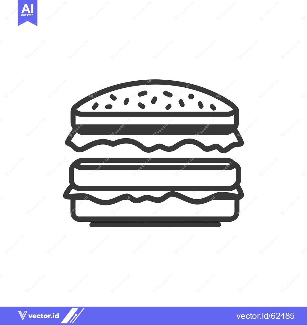 Premium Vector dari A simple black and white illustration of a delicious hamburger