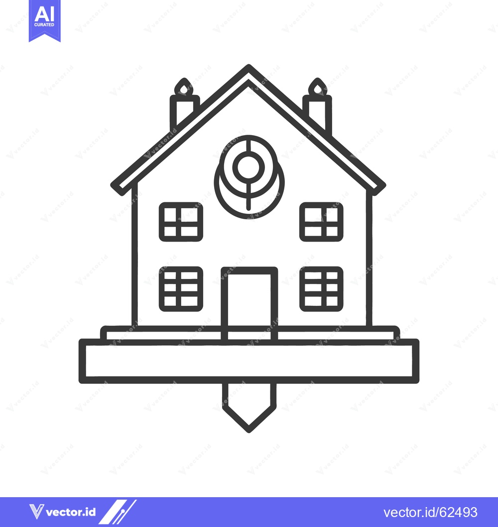 Premium Vector dari Simple black and white illustration of a two story house