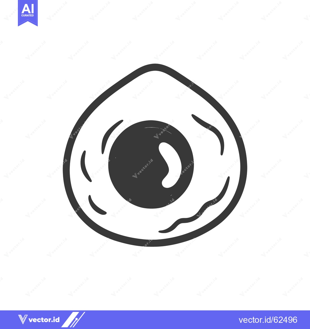 Premium Vector dari Simple black and white illustration of a single fried egg