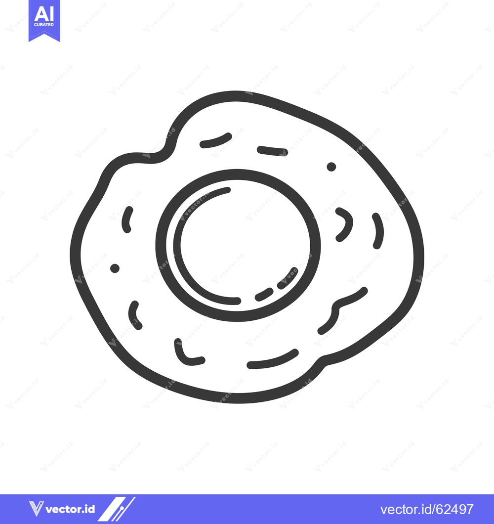 Premium Vector dari Simple black and white illustration of a fried egg