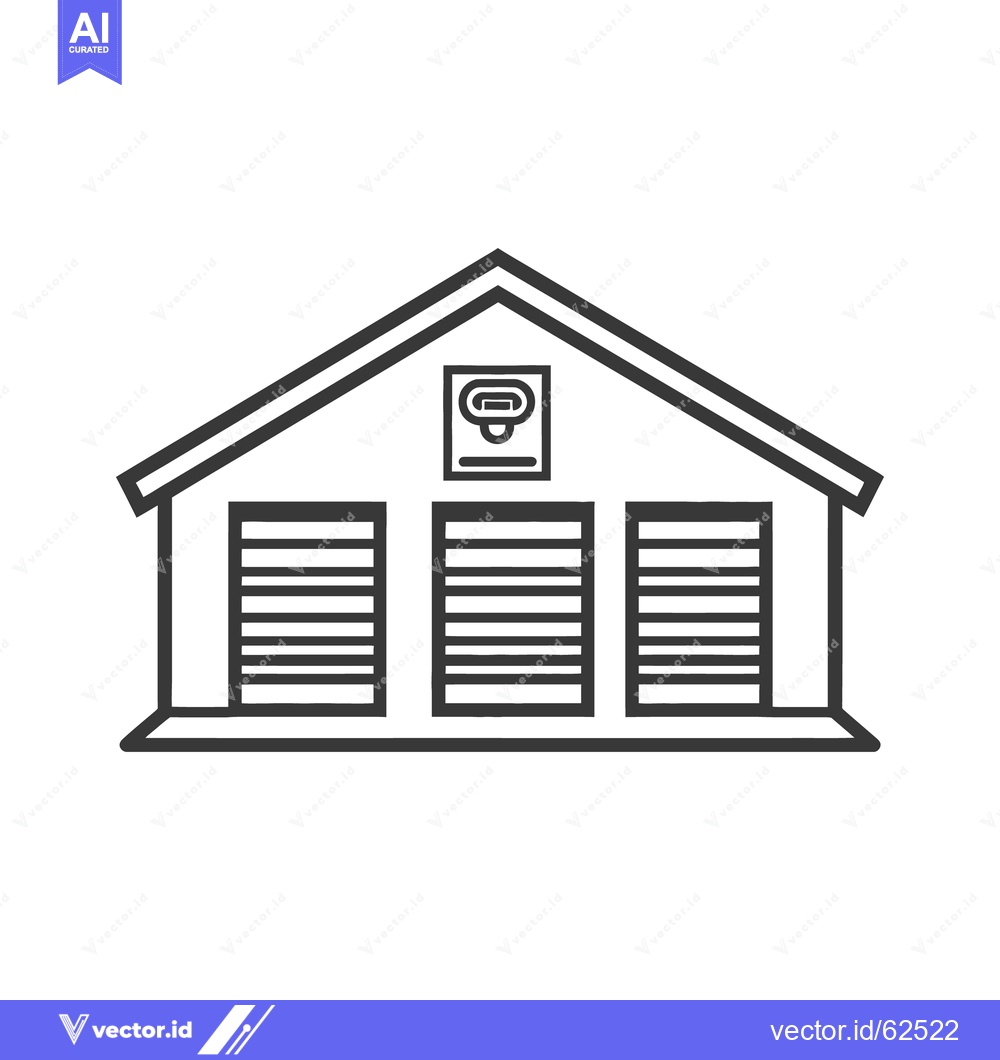 Premium Vector of A simplistic line drawing of a storage building exterior