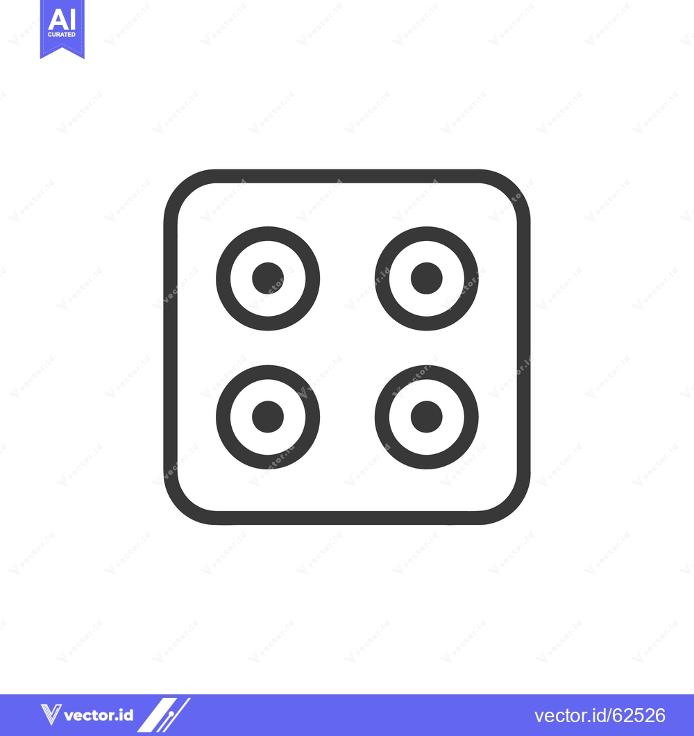 Premium Vector dari A simple illustration depicts a dice with the number four displayed