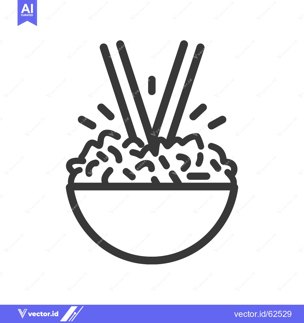 Premium Vector of A simple black and white image depicts food and chopsticks