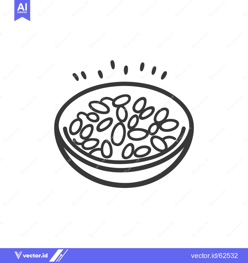 Premium Vector of A Simple Line Art Illustration Depicting Food In A Bowl