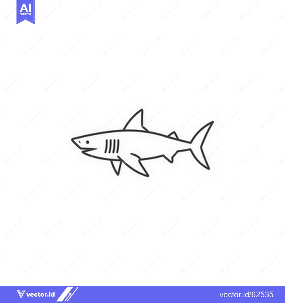 Premium Vector dari A simple line drawing illustration of a stylized shark