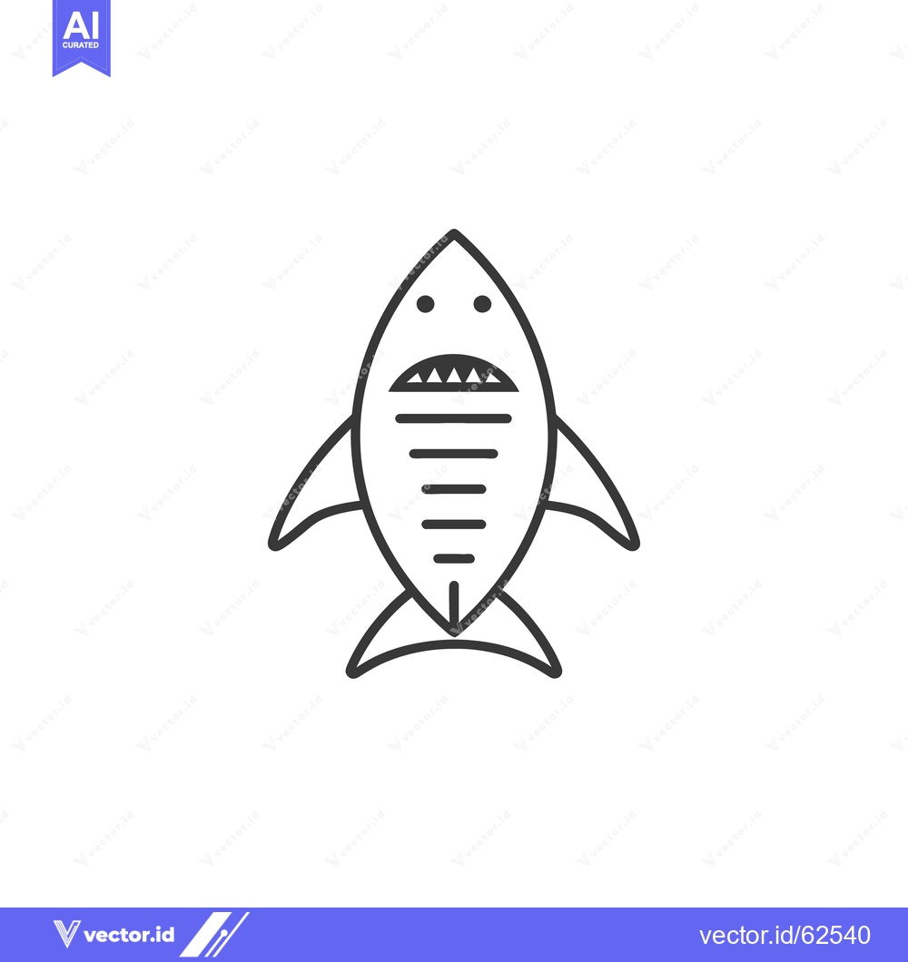Premium Vector dari A stylized line drawing of a shark on white