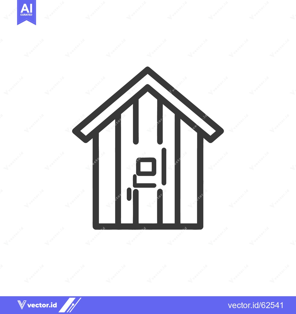 Premium Vector dari A simple monochrome icon of a small shed or house