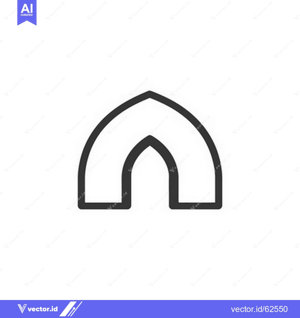 Premium Vector dari A simple black minimalist arched shape centered against white backgrou