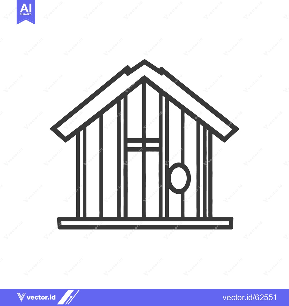 Premium Vector of Simple black and white drawing of a birdhouse structure
