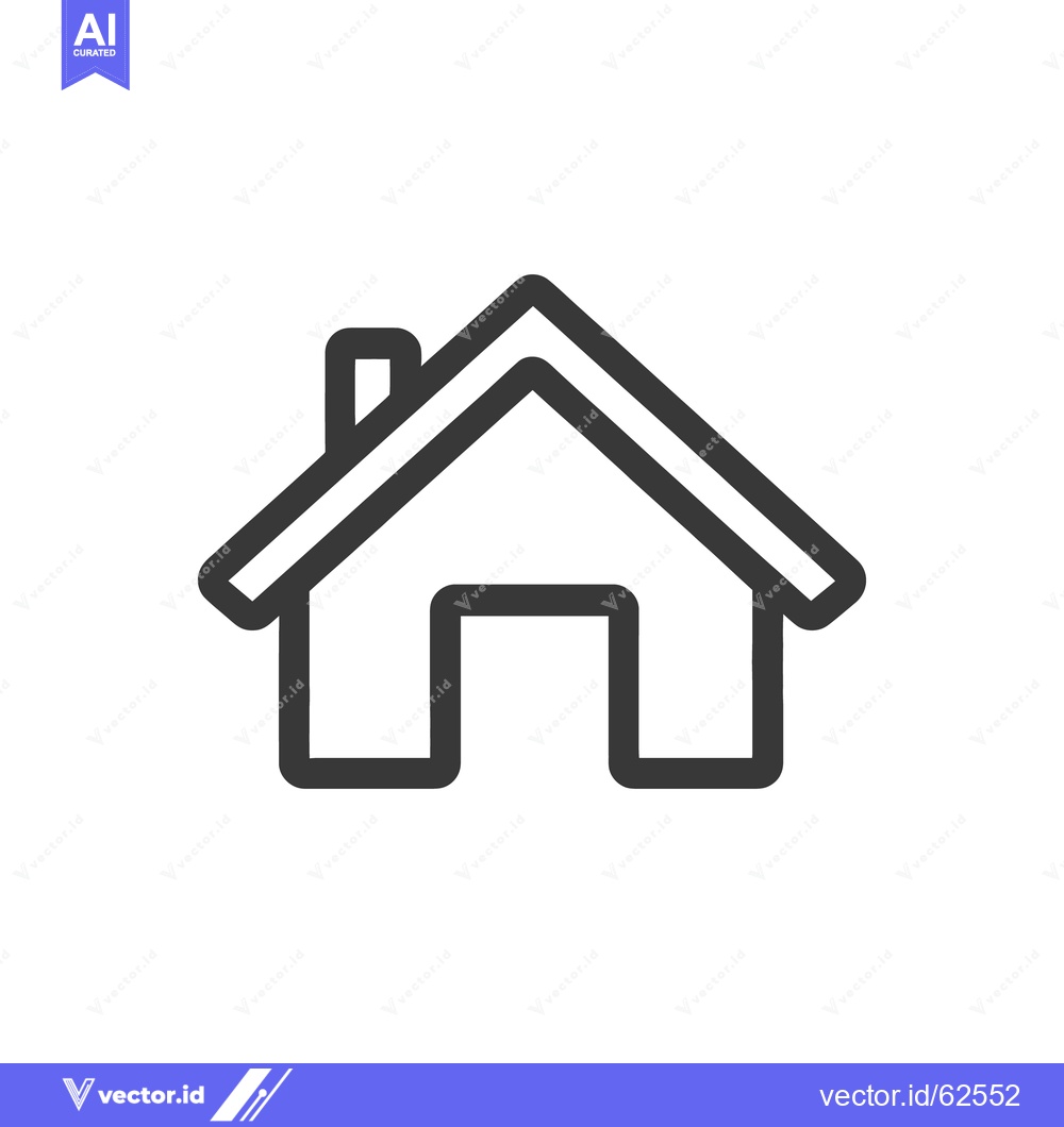 Premium Vector dari A simple outline depiction of a residential dwelling structure
