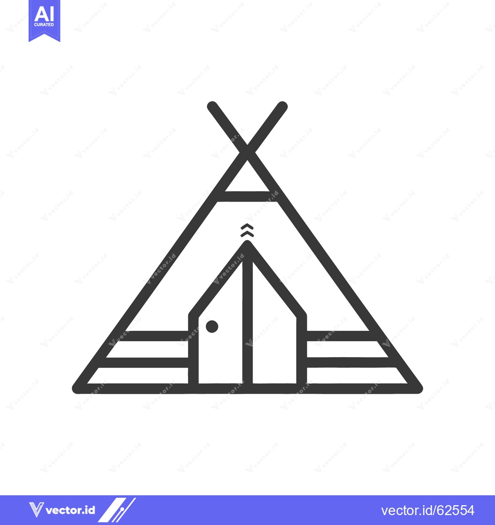 Premium Vector dari A simplistic line illustration depicting a traditional teepee tent str