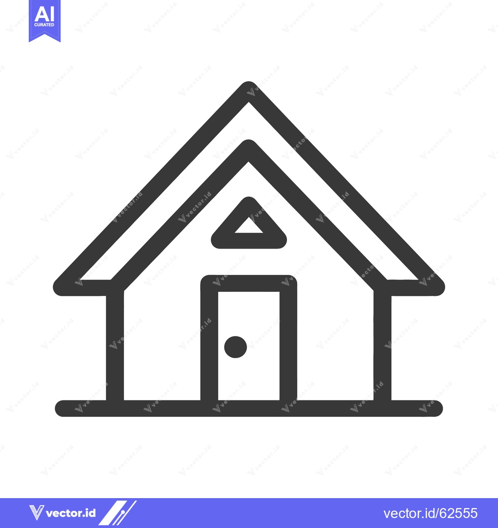 Premium Vector dari Simple illustration of a small building with a triangular roof