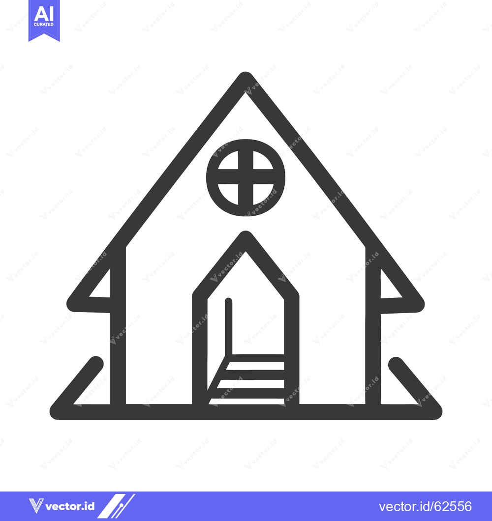 Premium Vector of A simple outline drawing depicting a triangular building structure