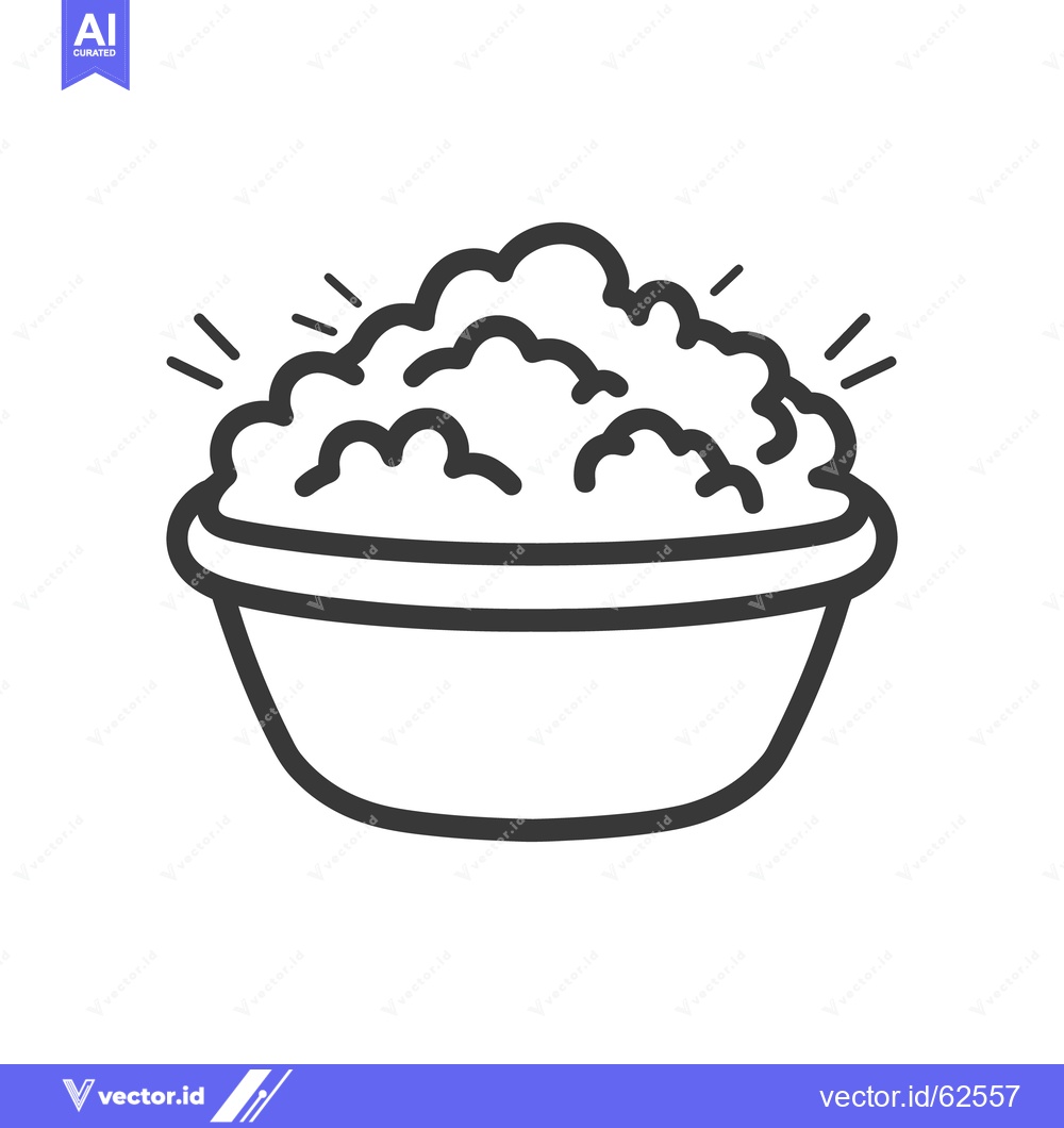 Premium Vector dari A bowl filled with fluffy food with radiating lines around it