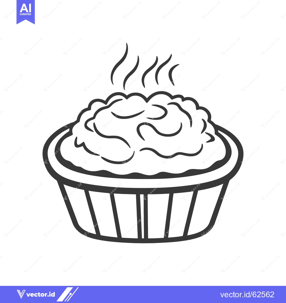 Premium Vector dari A steaming bowl filled with a fluffy and warm prepared food
