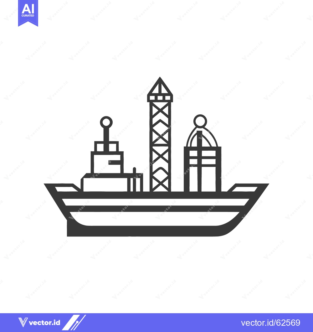 Premium Vector dari A stylized monochrome graphic of a ship with various structures