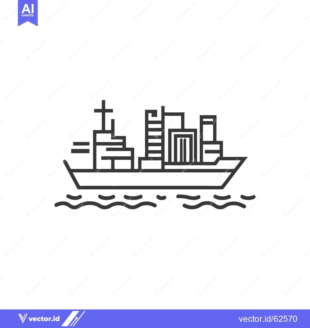 Premium Vector dari A minimalist line drawing of a large ocean going vessel