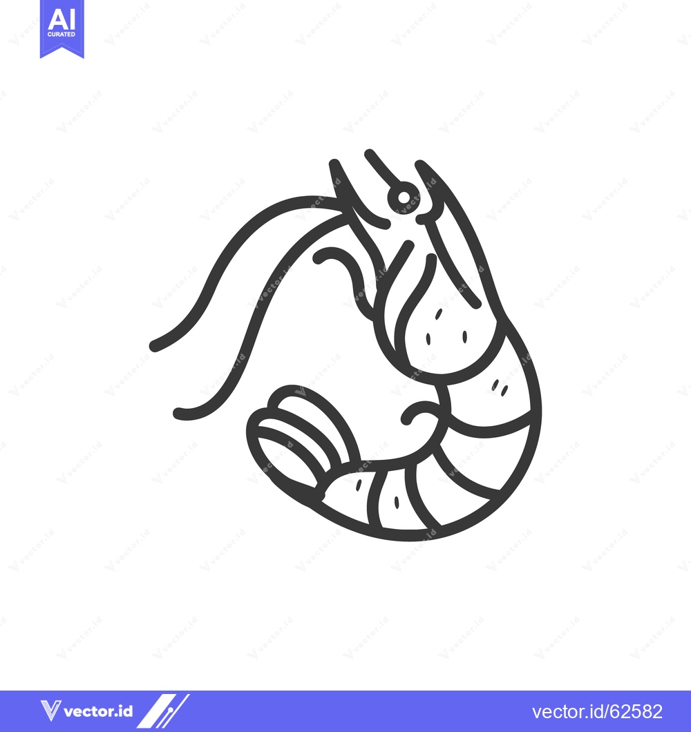 Premium Vector dari A stylized illustration of a curled crustacean creature with whiskers