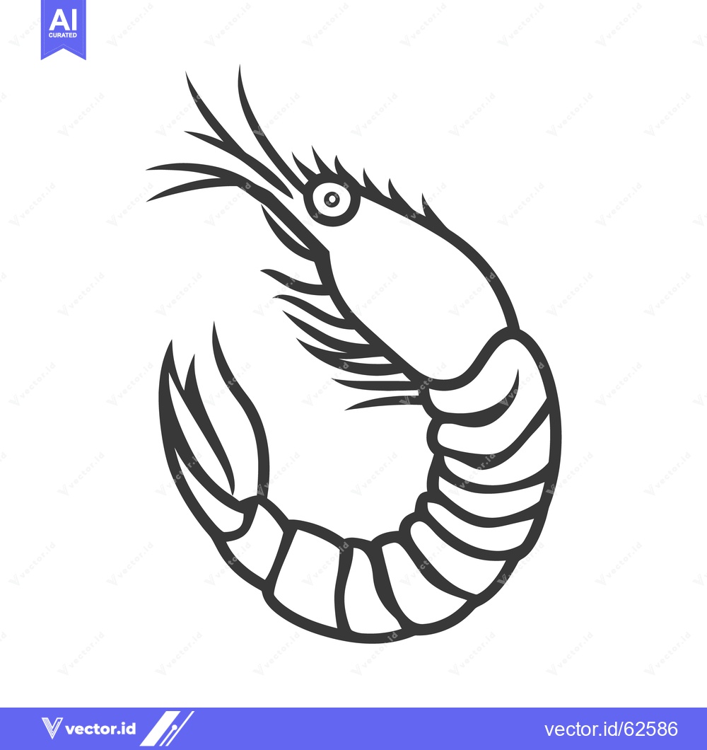 Premium Vector dari A Simple Black and White Illustration Depicting a Shrimp Animal