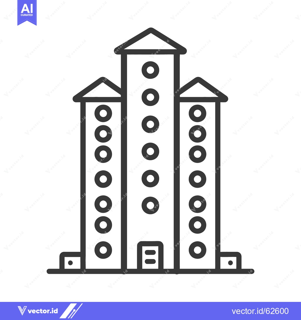 Premium Vector of Simple illustration of a modern urban residential architecture complex