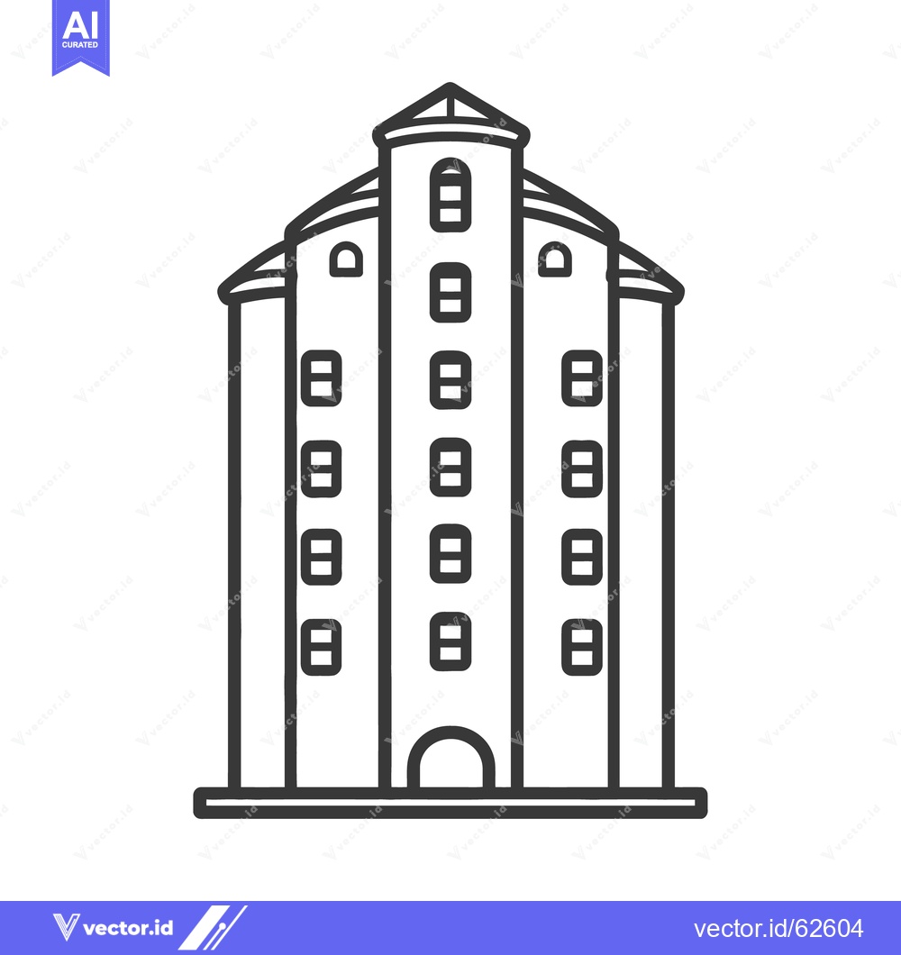 Premium Vector dari A Simple Architectural Illustration Of A Tall Building Structure