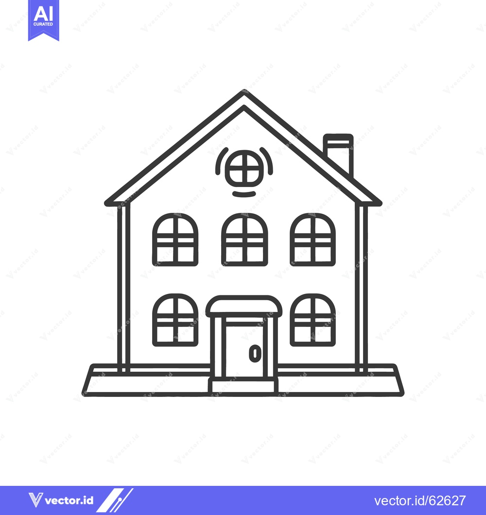 Premium Vector of A simple black and white illustration of a detached house