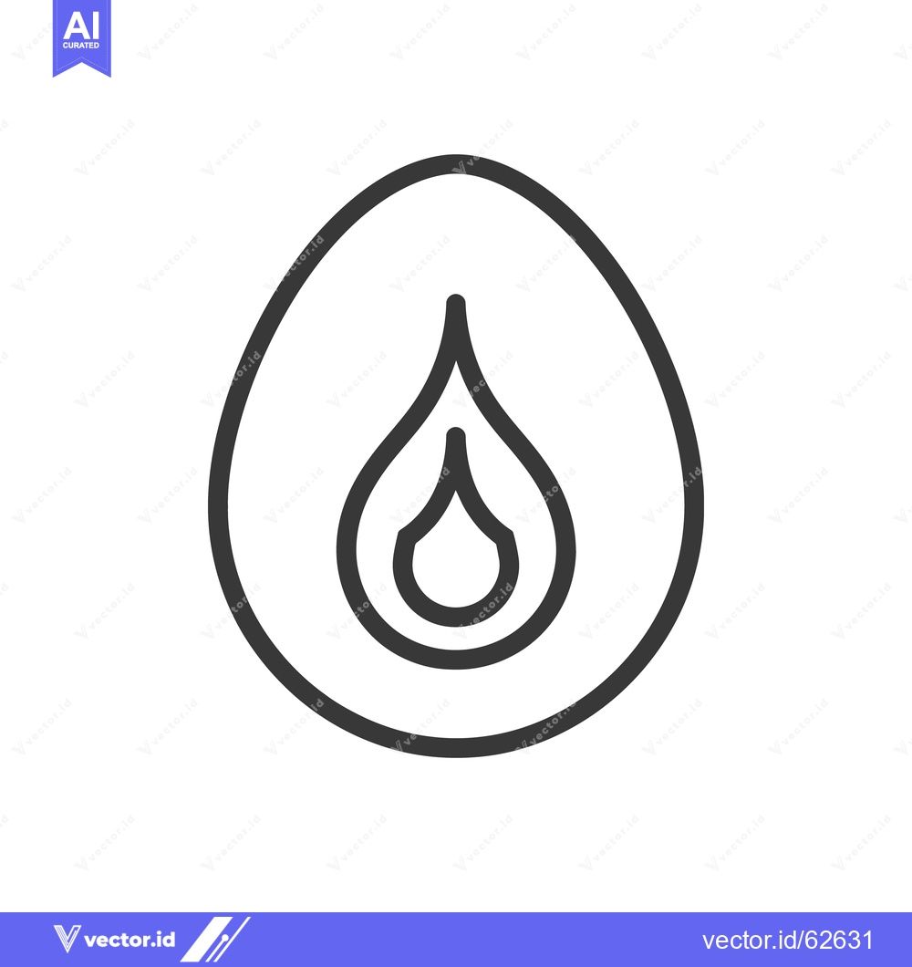 Premium Vector dari An abstract line drawing of a flame inside an egg shape
