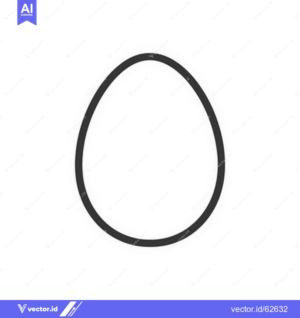 Premium Vector dari Simple line drawing depicts an egg shape with a dark outline