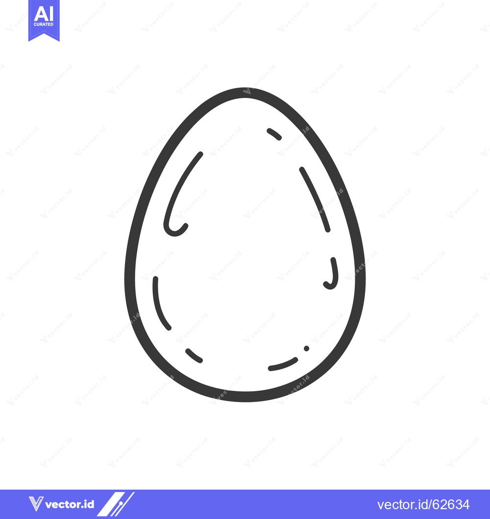 Premium Vector dari A simple black and white image depicting a single egg shape