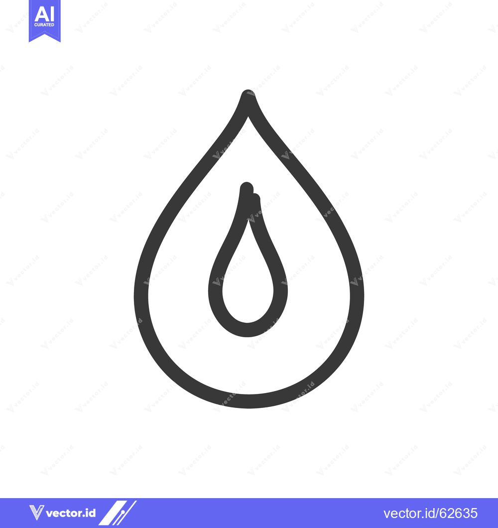 Premium Vector dari A simple abstract line drawing depicting a water droplet form